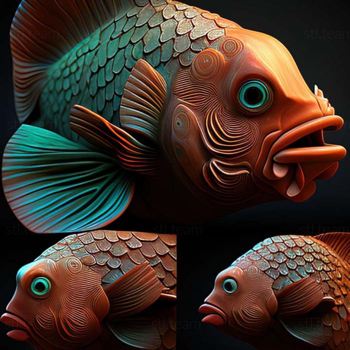 Cichlid parrot fish